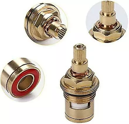 Unbranded Tap Valves Replacement 1/2" Brass Tap Cartridge Valves Ceramic Disc Gland Quarter Turn 20 Teeth Fitting Connections For Bathroom Kitchen Tap(2 Pcs) - Image 3