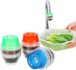 Unbranded Sink Tap Water Filter For Kitchen Tap Water Purifier, Carbon Water Filtration Faucet Clean Purifier Filter Cartridge Home Kitchen Bathroom Water Tap (
