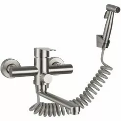 Way Wall-mounted Faucet With Hand Shower, With Spray Gun, Kitchen Sink, Stainless Steel Faucet, Hot/cold Water, Laundry Tub, Rotary