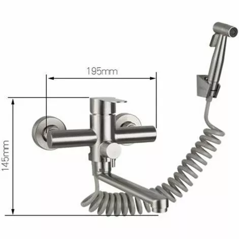 Way Wall-mounted Faucet With Hand Shower, With Spray Gun, Kitchen Sink, Stainless Steel Faucet, Hot/cold Water, Laundry Tub, Rotary - Image 5