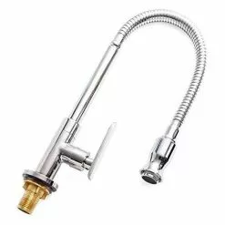 Way Flexible Single Lever Kitchen Sink Faucet Sink Faucet Single Tube Cold Water Basin Faucets Vanity Vessel Faucets Deck Mount Chrome Finish