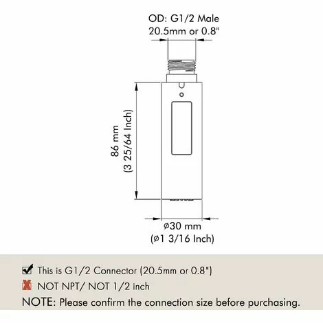 Way Replacement Kitchen Faucet Spout For Hand Shower Universal Detachable Faucet Head G1/2 Brushed SUS304 Stainless Steel PFS200-BS - Image 3