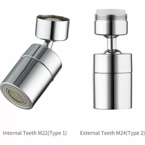 BOED Faucet Aerator 360 Degrees Swivel Faucet Spray Aerator Kitchen Tap Water Saving Nozzle Sprayer Big Angle Bathroom Basin Dual-function Lengthen Extender,model: Type 2 - Image 2