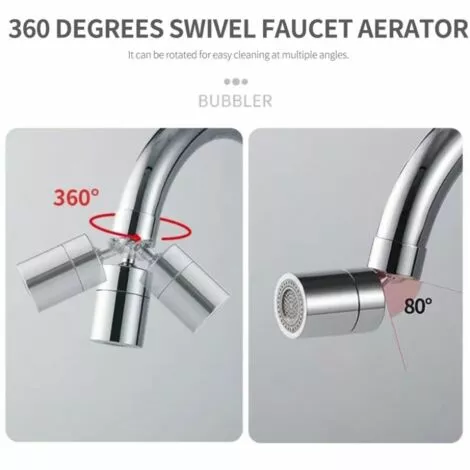 BOED Faucet Aerator 360 Degrees Swivel Faucet Spray Aerator Kitchen Tap Water Saving Nozzle Sprayer Big Angle Bathroom Basin Dual-function Lengthen Extender,model: Type 2 - Image 5
