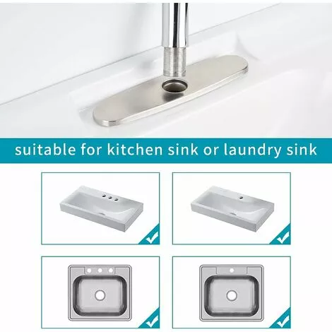 NICEONE Kitchen Faucet Trim Plate Bathroom Sink Bathroom Sink Cover Laundry Hole Base Plate - Image 3