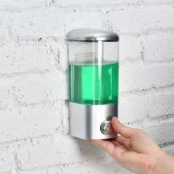 NICEONE Wall Mounted Soap Dispenser, 500ml/12oz Liquid Hand Shampoo Shower Gel Dispenser With Manual Lock Commercial Lotion Container For Bathroom, Kitchen, Office