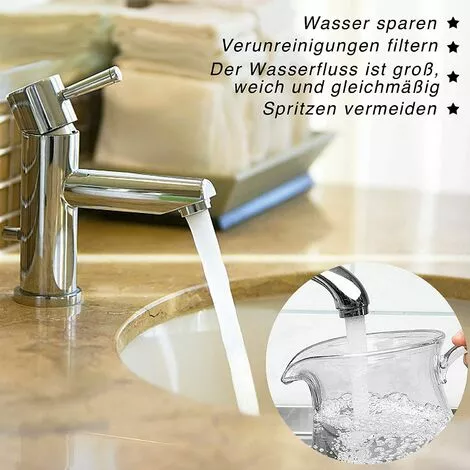 FUHUIDATRADING M24 Faucet Aerator, 6 Pieces Water Saving Faucet Aerator With Stainless Steel And ABS Filter, Include 8 Gaskets And 1 Chrome Aerator Wrench For Bathroom And Kitchen Sink Faucet - Image 5