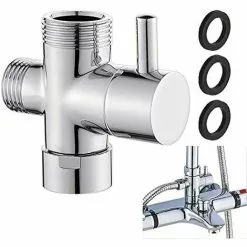 Soleil Brass 3 Way Valve G 1/2" Diverter Bath Shower Rust Proof Durable 3 Way Diverter Valve Polished Chrome Easy To Install For Replacement Bathroom Kitchen Shower System