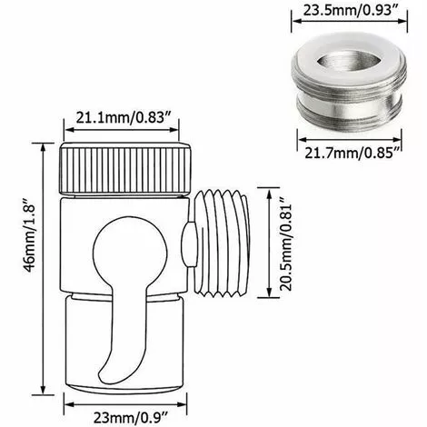Soleil Ways Shut Off Shower Faucet Diverter Diverter Brass Chrome Adapter Shower Diverter Switch Valve For Kitchen Or Bathroom Sink Washing Machine M22 X M24 - Image 2