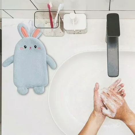 XINUY Hand Towels, Kitchen Decorative Rabbit Hand Towels - Thick Hanging Hand Towels - Image 3