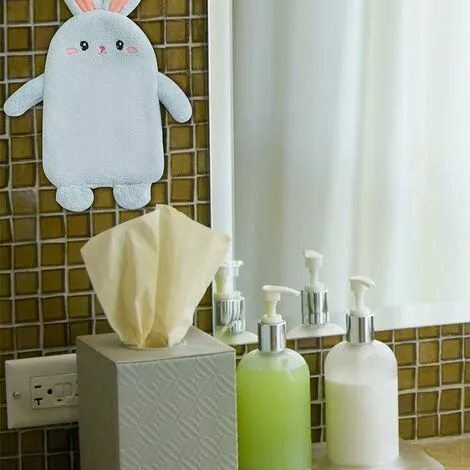 XINUY Hand Towels, Kitchen Decorative Rabbit Hand Towels - Thick Hanging Hand Towels - Image 5