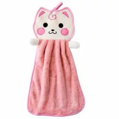 XINUY Kitchen Hanging Towels Tea Towels Cute Cartoon Soft Face Hand Wipe