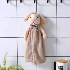 XINUY Cartoon Rabbit Hanging Hand Towel Kitchen Wipe Towels Washcloths Handkerchief
