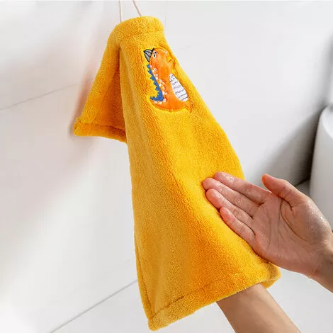 XINUY Set Of 3 Small Hanging Hand Towels For Kitchen And Bathroom - Dinosaur, Rabbit, Pig