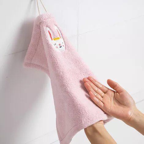 XINUY Set Of 3 Small Hanging Hand Towels For Kitchen And Bathroom - Dinosaur, Rabbit, Pig - Image 3