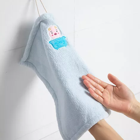 XINUY Set Of 3 Small Hanging Hand Towels For Kitchen And Bathroom - Dinosaur, Rabbit, Pig - Image 4