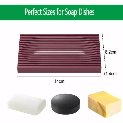FVBJD Self Draining Soap Dishes, Soap Holder, Soap Tray Saver For Shower Bathroom Kitchen Sponges Red - Image 2