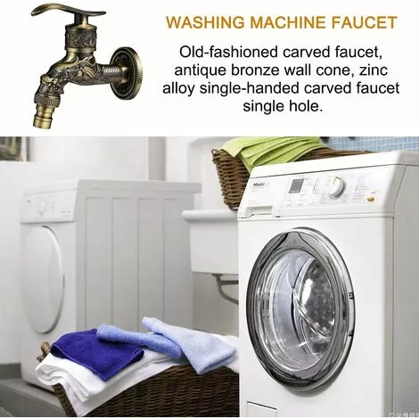 Soleil Vintage Faucet, Dragon Carved Faucet Zinc Alloy, 1/2" Wall Faucet, Antique Copper Faucet Garden, Faucet Basin Faucet For Bathroom Garden Kitchen - Image 3