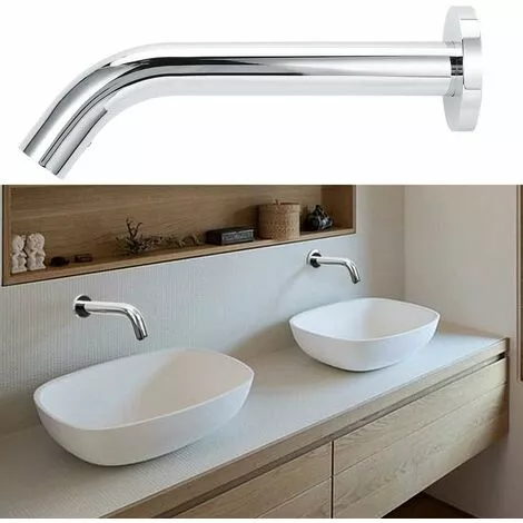 Soleil Wall Mounted Infrared Induction Sensor Water Faucet, Commercial Stainless Steel Hot And Cold Water Kitchen Sink Faucet, 2.0-5.9" Sensing Distance, For Bathroom Hotel - Image 2