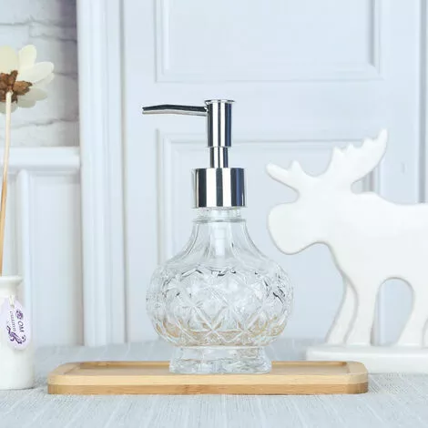 Soleil Glass Soap Dispenser, Clear Liquid Hand Sanitizer Pump Bottle For Bathroom Kitchen, Lotion Liquid Cleaner Dispenser, 7.74oz Or 220ml - Image 3