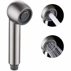 Soleil Kitchen Faucet Spray Head Replacement 2-Spray Spray Head For Pull-Out Kitchen Mixer Tap, G1/2 Straight Thread, Brushed Nickel