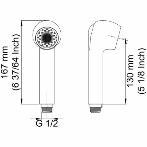 Soleil Kitchen Faucet Spray Head Replacement 2-Spray Spray Head For Pull-Out Kitchen Mixer Tap, G1/2 Straight Thread, Brushed Nickel - Image 5