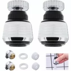 Soleil [Pack Of 2 Products] Kitchen Faucet Nozzle, 360° Swivel Kitchen Faucet Head, Water Saver For Faucet, Faucet Aerator, Faucet Aerator, Kitchen Faucet Adapter