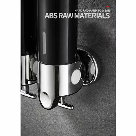 MIMIY 450ML Wall Mounted Soap Dispenser, Single Head Hand Soap Dispenser Liquid Shower Gel Shampoo For Kitchen Bathroom Hotel (Black) - Image 3