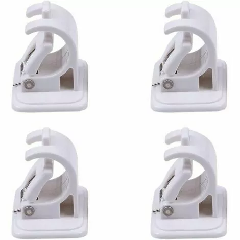 PENY 4 Pack Curtain Rod Mounting Brackets, Self-adhesive Wall Hooks, Towel Rack, Wall Mount No Drilling, Rod Holder For Curtain Rod, Kitchen, Bedroom.