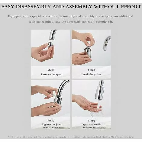 PENY Touchless Smart Faucet With Motion Sensor Water Saving Faucet For Bathroom Kitchen Fits Silver - Image 3