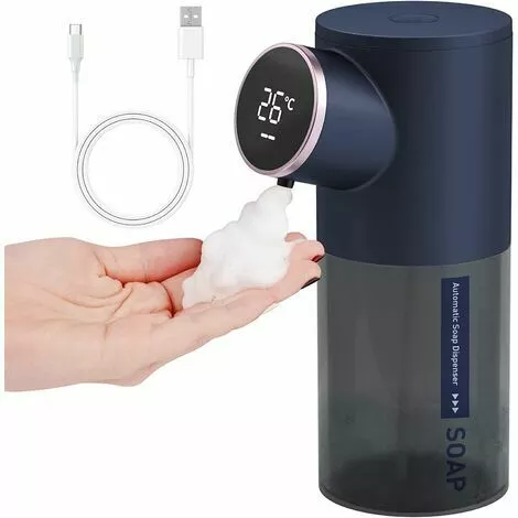 MIRLEY-UK Automatic Soap Dispenser, 320ml Foam Soap Dispenser With USB Rechargeable, IPX4 Touchless Soap Dispenser With Infrared Sensor Detector, Suitable For Kitchen, Bath