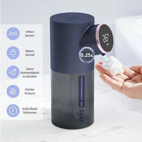 MIRLEY-UK Automatic Soap Dispenser, 320ml Foam Soap Dispenser With USB Rechargeable, IPX4 Touchless Soap Dispenser With Infrared Sensor Detector, Suitable For Kitchen, Bath - Image 3