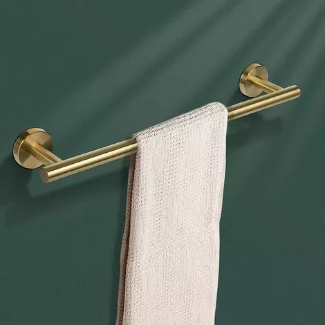 MIRLEY-UK Towel Rack With Drilling, 304 Stainless Steel Towel Rack, Bath Towel Rack Brushed Nickel Towel Holder For Bathroom, Kitchen, Gold, 30cm - Image 5